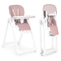 Hochstuhl – höhenverstellbar – Kunstleder – 5-Punkt-Sicherheitsgurt – klappbar – rosa – für Kinder 6 bis 36 Monate