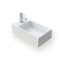 Ambra Waschbecken Manéa G – Rechteckig – 50 x 30 x 15 cm – Mineralharz – Mattweiß – 10 kg – 2 Jahre Garantie
