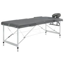 Camilla De Masaje De 3 Zonas Estructura De Aluminio Banco De Masaje Reposacabezas Reposabrazos Ajustable Cama De Masaje Plegable Portátil Antracita 