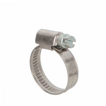 Ribiland – Abrazadera de acero inoxidable 16-27 mm – 2 piezas – Ideal para fontanería y reparaciones mecánicas