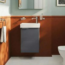 Vitra S20 Square Rh Wall Hung Vanity Unit And Basin 450mm Wide - High Gloss Anthracite
