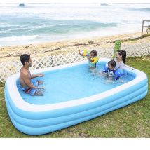 Piscina gonfiabile gigante 305 x 183 cm – Altezza 56 cm – Design rettangolare con tre camere – Jilong