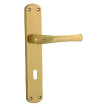 Capri Griff Q8x70 – Türgriff mit Patentloch – Kupfer mit gelber Beschichtung – Modernes Design