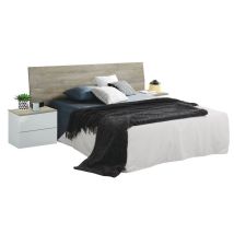Cabecero Con Mesitas New Dreams Blanco Artik (blanco Mate) – Roble Alaska 176cm(cabezal)/50cm(mesita) (ancho) X 96cm(cabezal)/41,5cm(mesita) (alto)