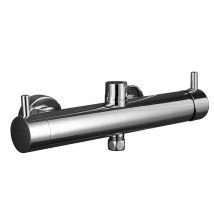 Rubinetto Monocomando Per Colonna Doccia Tor/ver, Forma Rotonda, Realizzato In Ottone E Finitura Cromata Lucida, Con Deviatore Integrato E Maniglia Di