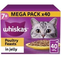 Whiskas - 7+ Poultry Feasts Senior Wet Cat Food Pouches In Jel - 85g - 811918