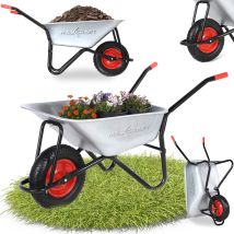 Maxcraft - Schubkarre / Bauschubkarre Luftbereifung 250 Kg 100 L - Schwarz