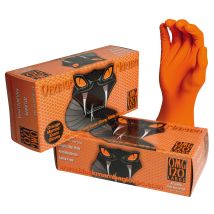 Guante De Nitrilo Negro Mamba Mamba Naranja Std - Caja De 100 Talla Xxl - 10/11
