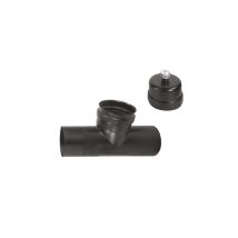 Conector En T F/f Para Estufas De Pellet Ø10 Cm – Esmaltado En Cerámica Negra Mate – A.l.a.