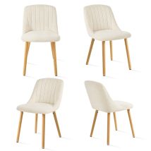 Goeurvant Chaises De Salle À Manger Modernes Avec Coussin D'Assise Épais, Dossier Ergonomique Et Pieds En Bois, Style Et Confort Réunis - Lot De 4 - 