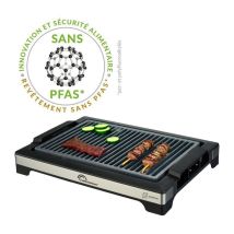 Barbecue Électrique Little Balance - Easy Nopifas - Surface De Cuisson 38 X 25 Cm - Revetement Microcéramique Sans Pfas - 2000