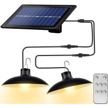 Solarlampen Kronleuchter Mit Wasserdichter Fernbedienung 2 Köpfe Kabel 3 M - Warm Light