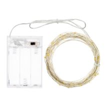 Lotti – Cadena de luces navideñas 10m – 100 micro LED blanco cálido – Portátil – IP20
