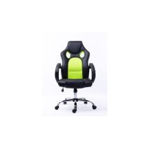 SONGMICS Sillón Gamer Ledian - Ergonomía, Reclinable, Altura Ajustable, Ruedas Multidireccionales, Negro/Verde - 63x65x120 cm
