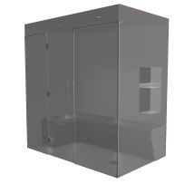 Desineo - Kit De Construcción De Cabina De Hammam Con Pared Acristalada Para Alicatar 200 X 120 Con Generador De Vapor