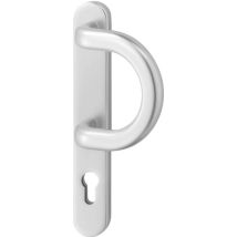 Mango de puerta interior Kronos – Aluminio – Diseño ovalado semicircular – 10 mm espesor escudo – 102 mm ancho – 61 mm alto