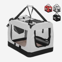 Trasportino Auto Cani E Gatti Taglia Media Tessuto Pieghevole 68,5x48x50cm Oliver L - Grigio