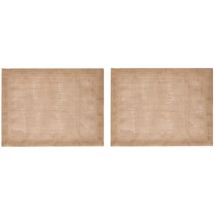 Mikasa Salvamanteles De Yute, Set De 2 Salvamanteles Naturales Para Mesas De Comedor Rústicas, 35 X 45 Cm, Antideslizantes, Diseño Natural