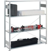 Ripiano Vano Grande H2000xl1700xp500mm Ripiano Base Zincato Argento 4 Ripiani In Acciaio