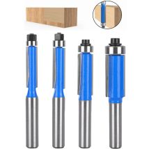 Set Di 4 Punte Per Fresa Da 8 Mm, Fresa Per La Copiatura Del Legno, Frese Con Cuscinetto Superiore, Fresa Per Rifilatura A Filo, Per Il Taglio Fai Da 