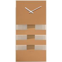 Nextime - Bold Stripes Reloj De Pared, Glass, Cobre, 38cm X 19cm