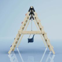 Schaukel Veilchen aus Holz – Marineblau – Maximalgewicht 50 kg – 184 cm – 187 cm – 202 cm