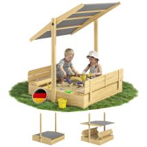 Spielwerk Sabbiera Con Tetto Veranda Protezione Uv 50 Legno Ecologico Sandbox Per Bambini Gioco Esterno Playhouse Toni (de)