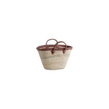 Cesta De Mimbre Natural Con Asas Y Borde De Cuero - Aubry Gaspard
