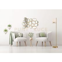 Madita Specchio Da Parete Forme Ovali Cornice Plastica 90x61cm Oro