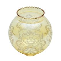 Ltde - Bernsteinfarbener Lampenschirm Aus Glas Mit Zwei Mündungen 14cm Mündung 5cm
