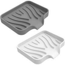 Lot De 2 Porte-savon En Silicone, Boîte À Savon Avec Drain De Vidage, Porte Savon, Salle De Bain Support Savon Antidérapant Pour Savon Éponges Salle 
