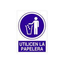 Cofan – Señal de obligación "Utilicen la papelera" – 210x148 mm – Poliestireno – Resistente a rayos UV