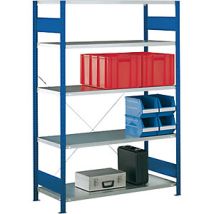 EUROKRAFT – Scaffale a innesto singolo in acciaio verniciato – 945589 – 200cm x 100cm x 50cm – 300kg di carico massimo