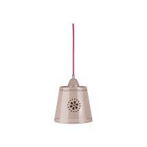 Kleine Pendelleuchte Im Landhausstil, Lampenschirm Metall Beige Ø 17,5cm