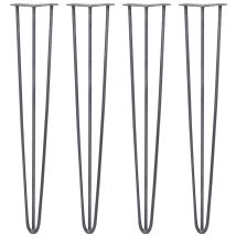 Legs - Set Di 4 Gambe Per Mobili Gamba Per Tavolo In Acciaio Gambe A Forcina Include Viti E Piedini Protezione Gratuiti (31-71cm) - 71cm - 3 Rebbi - 