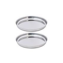 Set Di 2 Vassoi Per Frutti Di Mare In Inox Fackelmann 34,7 Cm Rotondi Con Bordi Rialzati
