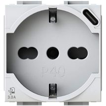 4box P40 Usb 3.0 Schuko Steckdose Mit Usb-c Kompatibel Mit Bticino Livinglight Weiß