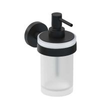 Jika - Mio Style - Seifenspender Mit Halter, Glas/schwarz Matt H3832f27161001