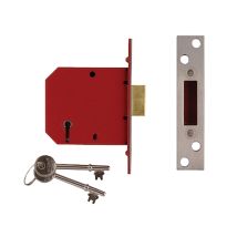 Union - Y2101-pl-3.00 2101 5 Lever Mortice Deadlock Satin Brass Finish 77.5mm 3in Visi Unny2101pl30