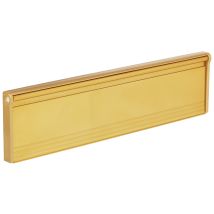 06sr0310000g Coperchio Per Cassetta Delle Lettere Con Spazzola E Amp Ribalta Per Uso Interno O Esterno: Finitura Oro, Dimensione Esterna, 293 X 77 Mm 