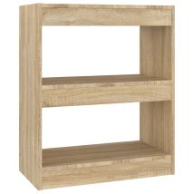 Étagère De Rangement Bibliothèque, Séparateur De Pièce, Montage Facile, Chêne Sonoma 60x30x72 Cm Oib3467e