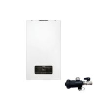 Riello Caldaia A Condensazione Residence Hm 30 Kis 25 Kw Metano Completa Di Kit Fumi E Defangatore Omaggio Adattatore Sdoppiato