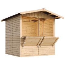 Timbela - Wooden Market Stall - Tax Free - Wooden House Ideal As A Garden Bar Or Retail Stand With Counter 263 X 253 Cm M149