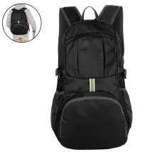 Sac À Dos De Voyage, Étanche, Léger, Sac À Dos De Jour, Sac À Dos Pliable, Noir