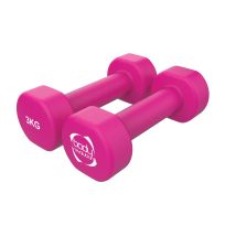Monster Shop – 2 x 3kg Neoprene Dumbbells – Durable Cast Iron – Non-Slip Coating – Compact Design – Ideal for Toning and Aerobic Workouts