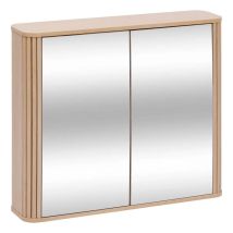 5Five Simply Smart – Armoire murale de salle de bain 80 cm – Panneaux de particules, MDF, Verre – 2 portes avec miroir – Naturel