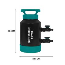 Vonroc – Adoucisseur D'Eau Portable 5l – 1000 Litres Par Régénération – Débitmètre Inclus – Bandes De Test Pour Dureté De L'Eau – Tuyaux Et 