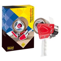 631049 - Kit Dispenser Nastro, Dispenser Manuale Per Nastro Da Imballaggio 66 M X 50 Mm, Con 1 Rotolo Di Nastro Da Imballaggio Silenzioso, Marrone - 
