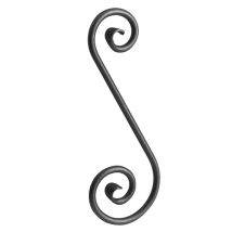 Riccio A S Irregolare - Altezza 360mm Larghezza 130mm Tondo Liscio Ø14mm - Ferro Battuto - Saldatura