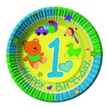 Cf.10 Piatti Carta 18cm 1 Compleanno X1